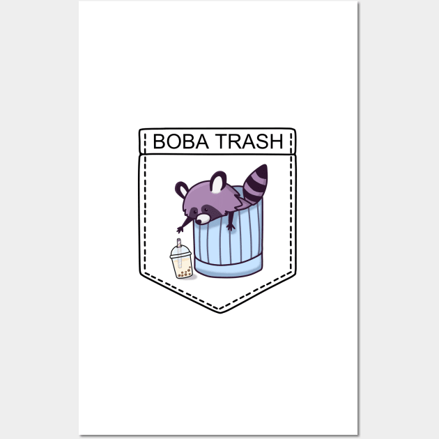 Boba Trash Racoon T-shirt Pocket Wall Art by SirBobalot